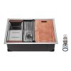 27 inch Kitchen Sink Workstation, 304 Stainless Steel Undermount Sink, Drop-In Single Bowl Farmhouse Basin with Ledge & Multiple Accessories