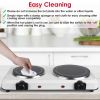 Portable Infrared Dual Hot Plate - 2 Burners for Simultaneous Cooking, 302-1022 Stepless Temp, Auto Shut-Off, Easy Wipe Clean