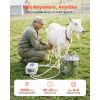 Goat Milking Machine, 0.8 Gal / 3 L Food-Grade Stainless Steel Bucket, with 5200 mAh Rechargeable Battery, 2 Teat Cups
