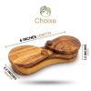 Choixe Mediterranean Olive Wood Dual Spice Box with Swivel Lids, 2-Compartment Handcrafted Salt & Pepper Keeper for Kitchen Countertop & Dining Table