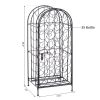 35 Bottle Wrought Iron Wine Rack Cabinet with Lock, Black