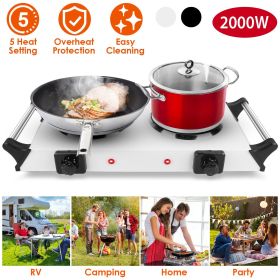 2000W Dual Burner Electric Hot Plate, 5 Temperature Settings (392-932), Portable Countertop Stove for All Flat Cookware, Fast & Even Heating (title: default title)
