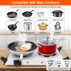 2000W Dual Burner Electric Hot Plate, 5 Temperature Settings (392-932), Portable Countertop Stove for All Flat Cookware, Fast & Even Heating
